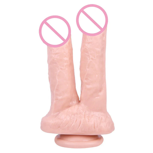 Strapless Strapon Double End Dildo Butt Plug - Huge Silicone Suction Cup Women Sex Toys