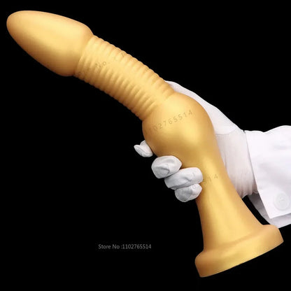 Huge Silicone Anal Dildo Butt Plug - Knotted Gspot Prostate Massager Suction Cup Sex Toy