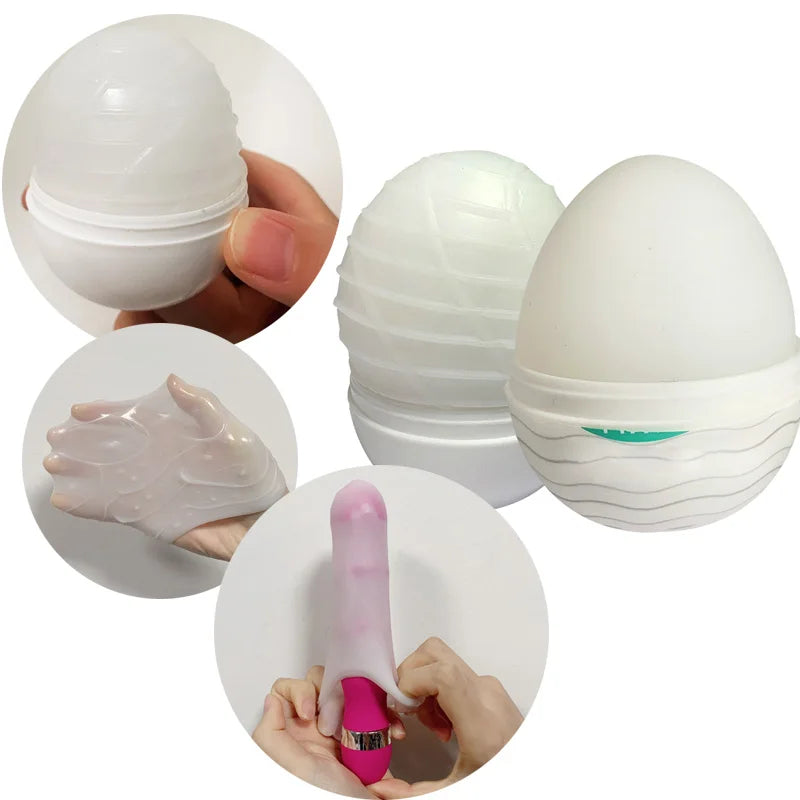 6 Stück Eier-Taschenmuschi-Masturbationstasse - Realistischer Vagina-Masturbator für Männer