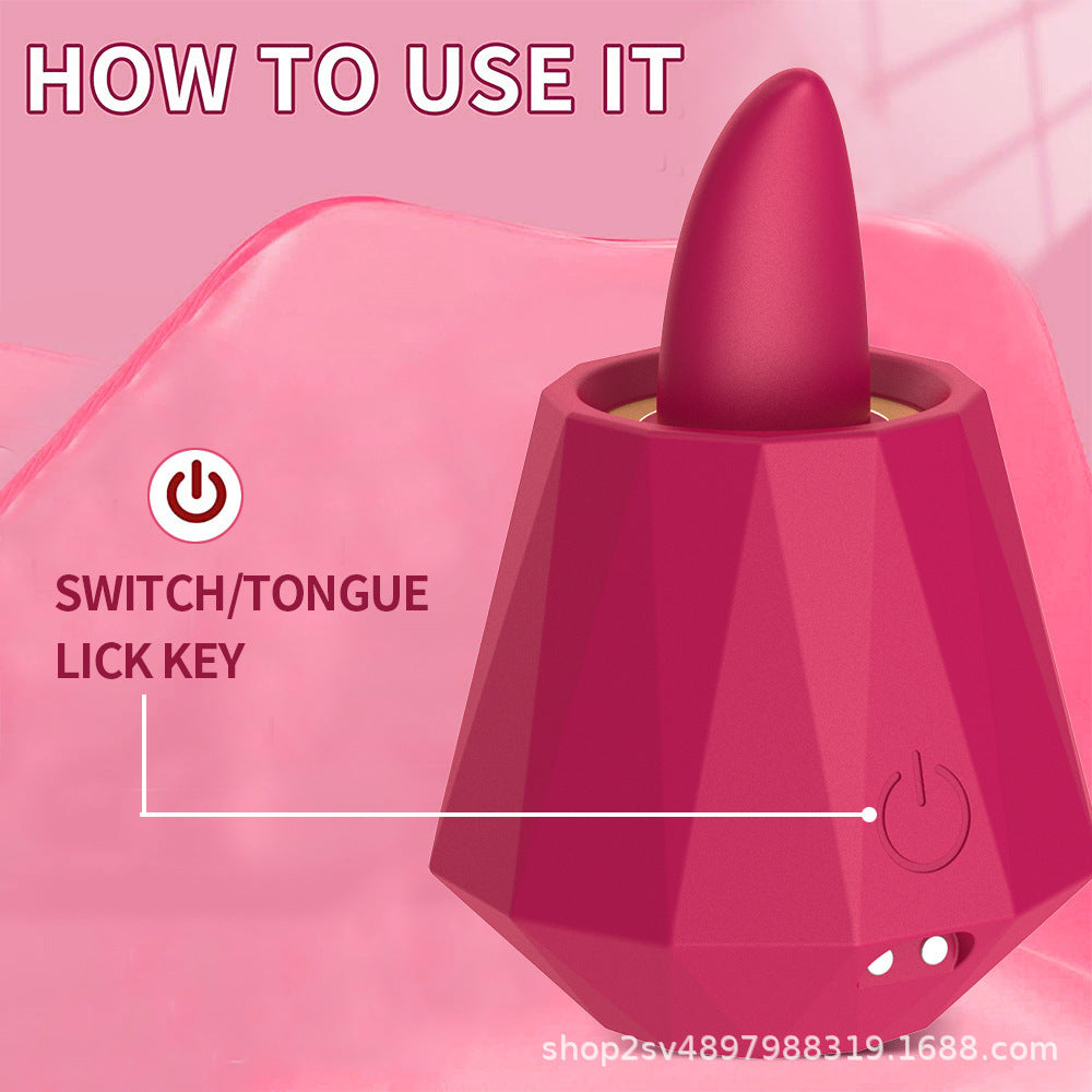 Zunge leckender Klitorisvibrator – Diamant-Nippelklemmen-Stimulator, weibliches Sexspielzeug