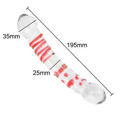 Double Glass Dildo - Colorful Crystal Anal Dildo Butt Plug Prostate Massager