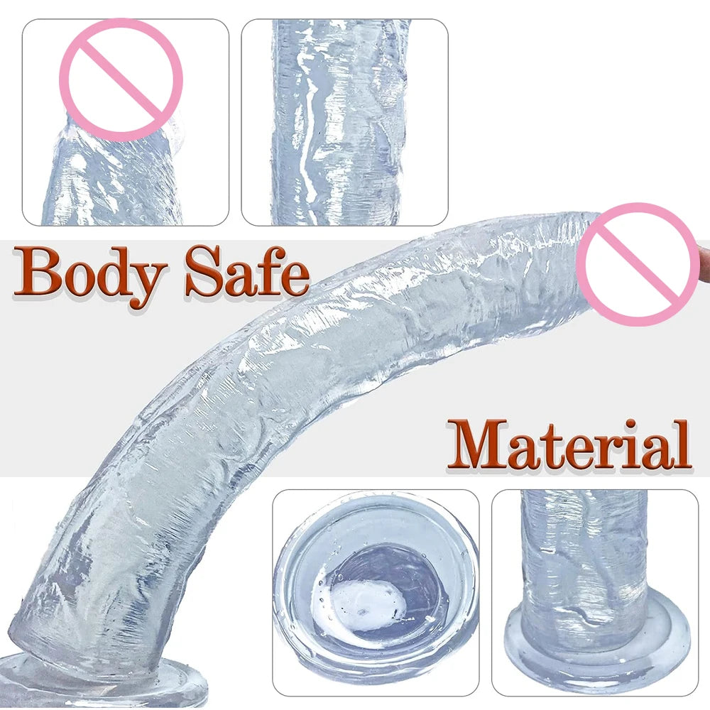 13 Zoll langer realistischer Dildo-Buttplug - Strapon-Dildos mit Saugnapf, Sexspielzeug