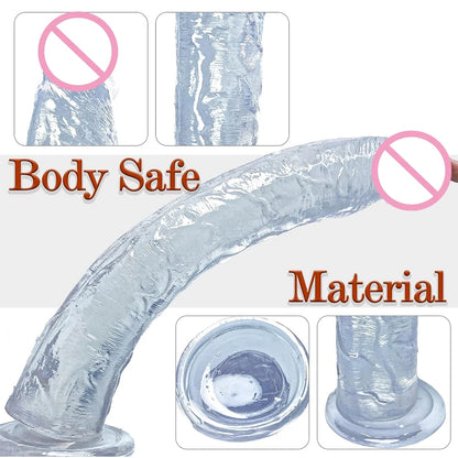 13 Zoll langer realistischer Dildo-Buttplug - Strapon-Dildos mit Saugnapf, Sexspielzeug