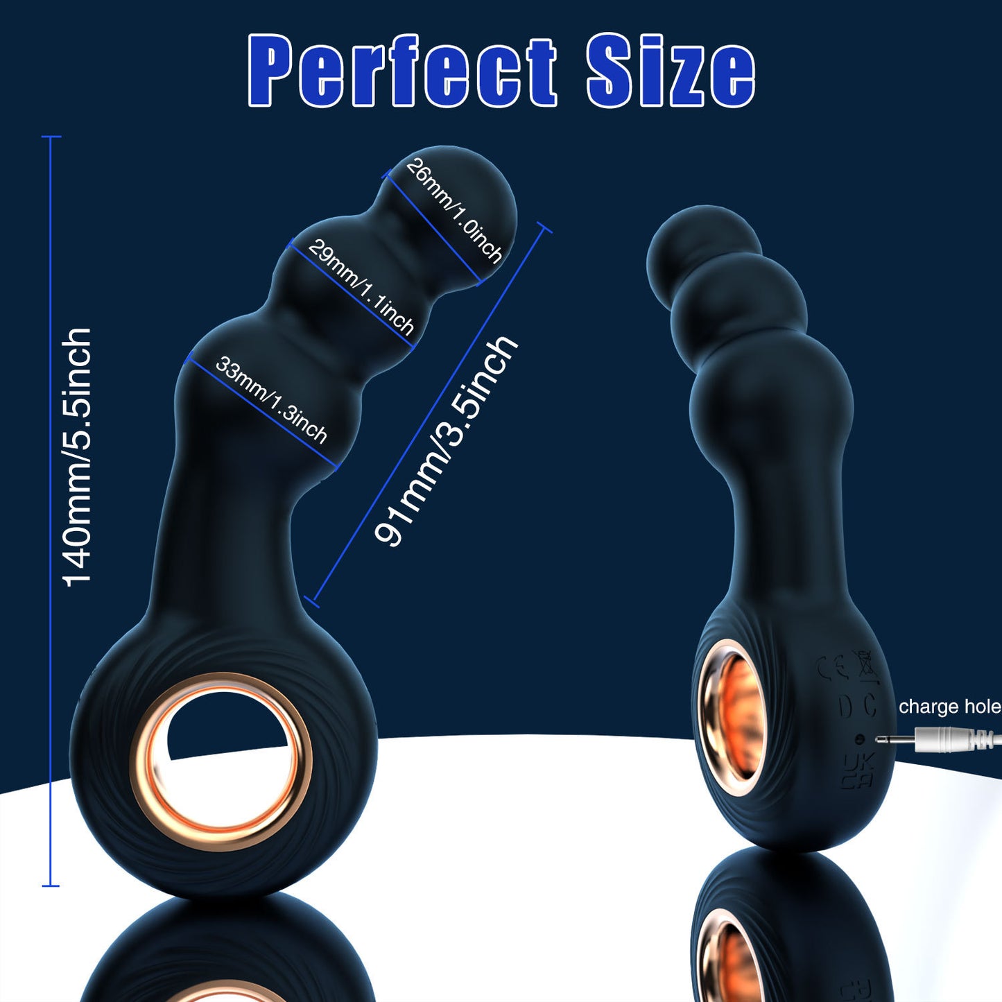 Anal Beads Prostate Massager - Handheld Vibrating Dildo G Spot Anal Vibrator