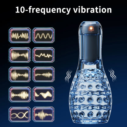 Vibrating Pocket Pussy Male Masturbator - Blowjob Silicone Vaginas Penis Masturbation Sex Toy