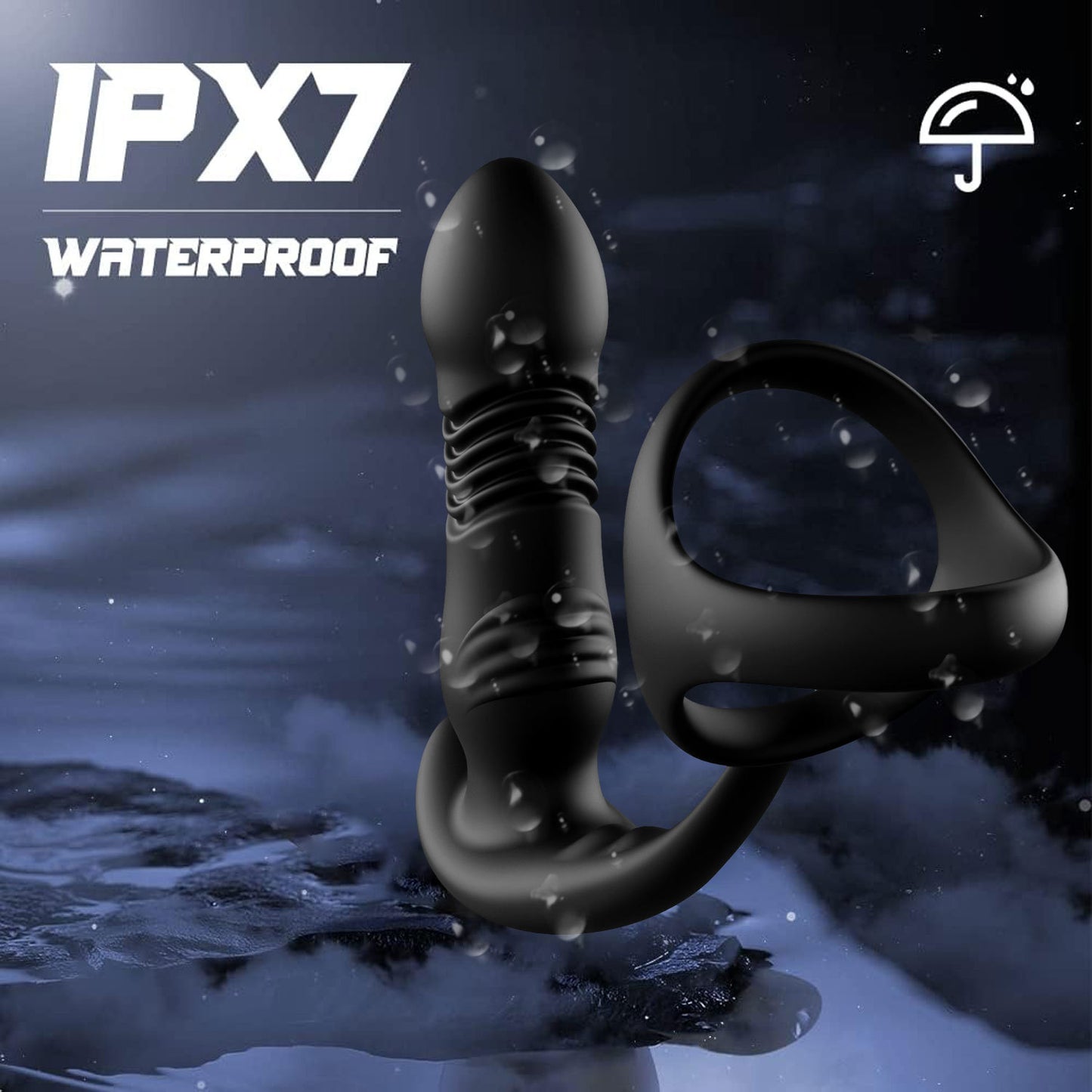 APP Control Thrusting Dildo Anal Vibrator - Remote Control Cock Ring Male Sex Toy