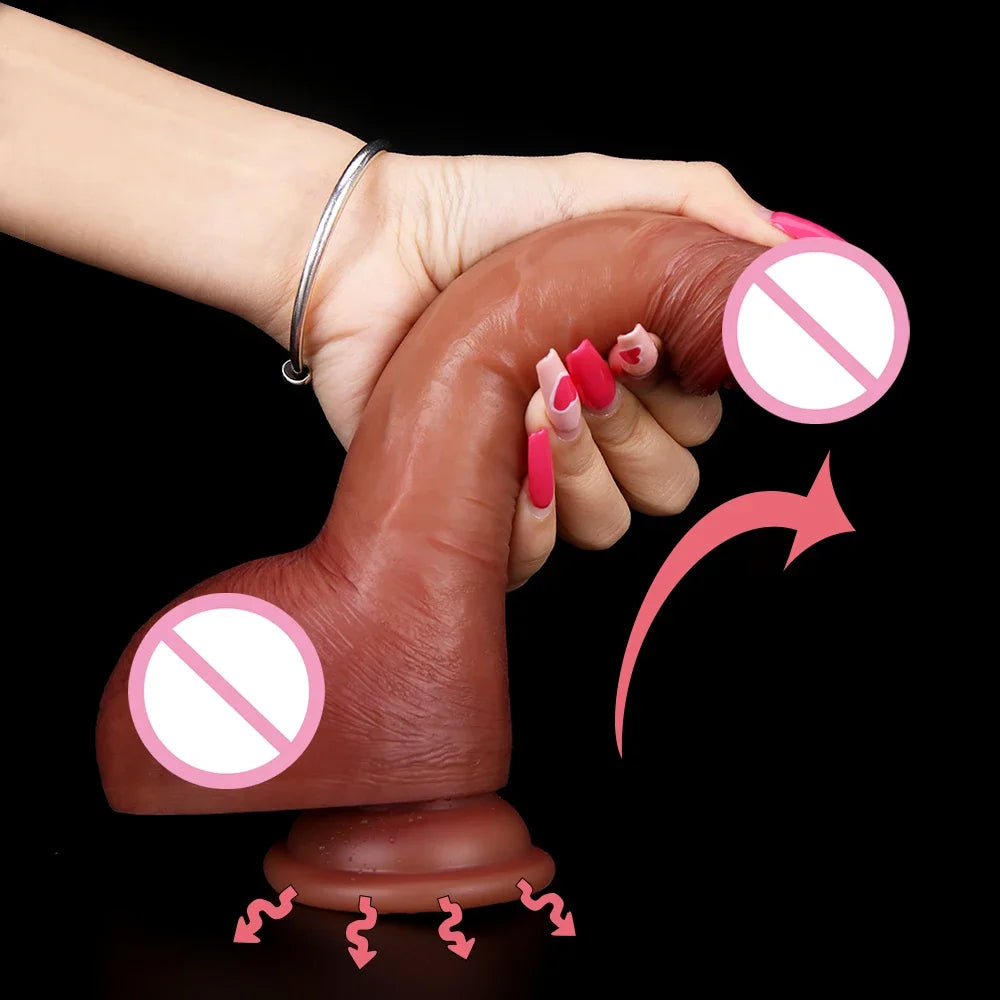 Ejaculating Dildo Butt Plug - Realistic Squirting Silicone Dildo Female Sex Toy