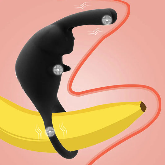 Stimulateur de clitoris vibrant avec anneau pénien - Vibromasseur clitoridien de lapin Couple Sex Toys
