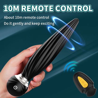 Fernbedienungs-Prostata-Massagegerät – 360°-Drehung, klemmender Buttplug, Analspielzeug