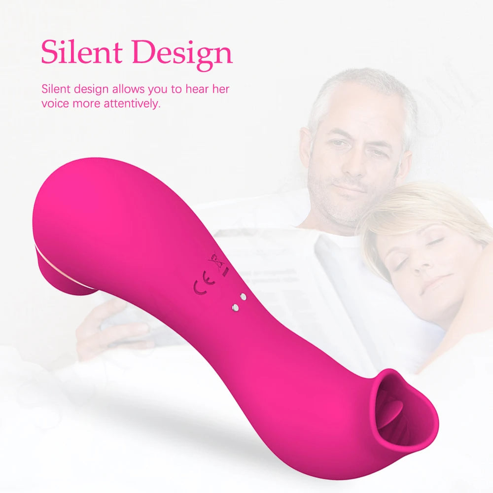 Sucking Vibrator - Tongue Licking Oral Sex Toys for Women Nipple Clamps Clitoral Stimulation