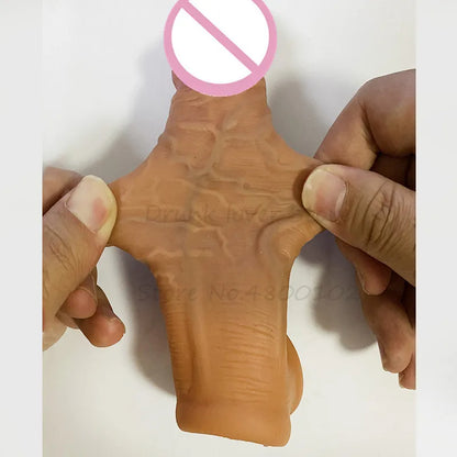 Realistischer Dildo, Penishülle, Penisvergrößerer für Männer – Riesiger, lebensechter Penisring, verzögert die Ejakulation
