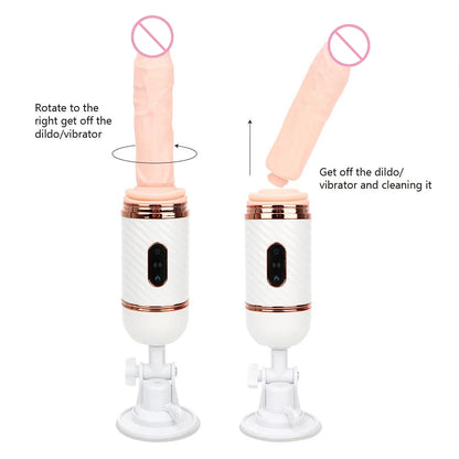 Thrusting Dildo Sex Machine - Remote Control Suction Cup Vibrator Telescopic Female Sex Toys