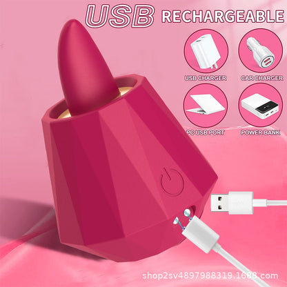 Zunge leckender Klitorisvibrator – Diamant-Nippelklemmen-Stimulator, weibliches Sexspielzeug