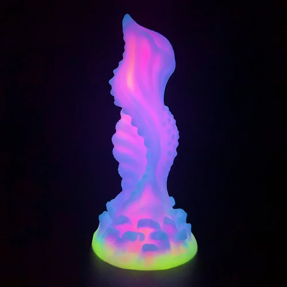 Leuchtender Monsterdildo – exotischer Hundedildo, geknoteter Buttplug, männliches weibliches Sexspielzeug