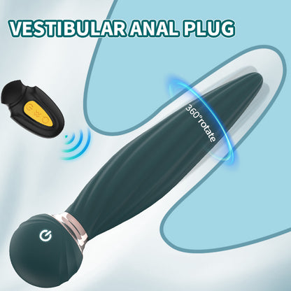 Fernbedienungs-Prostata-Massagegerät – 360°-Drehung, klemmender Buttplug, Analspielzeug