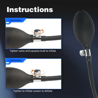 Inflatable Vibrating Anal Plug - Anal Ball Expander Estim Prostate Massager - Domlust