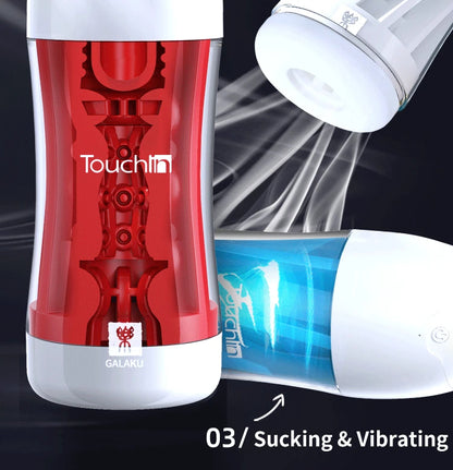 Vaccum Sucking Male Masturbator - Silicone Pocket Pussy Vibrating Penis Massage