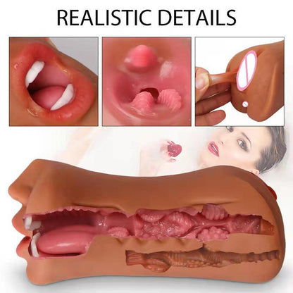 Oral Sex Pocket Pussy Masturbation Cup - Realistic Mouth Penis Masturbator Male Sex Toy