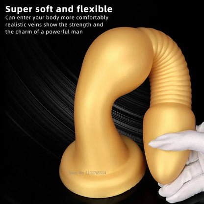 Huge Silicone Anal Dildo Butt Plug - Knotted Gspot Prostate Massager Suction Cup Sex Toy