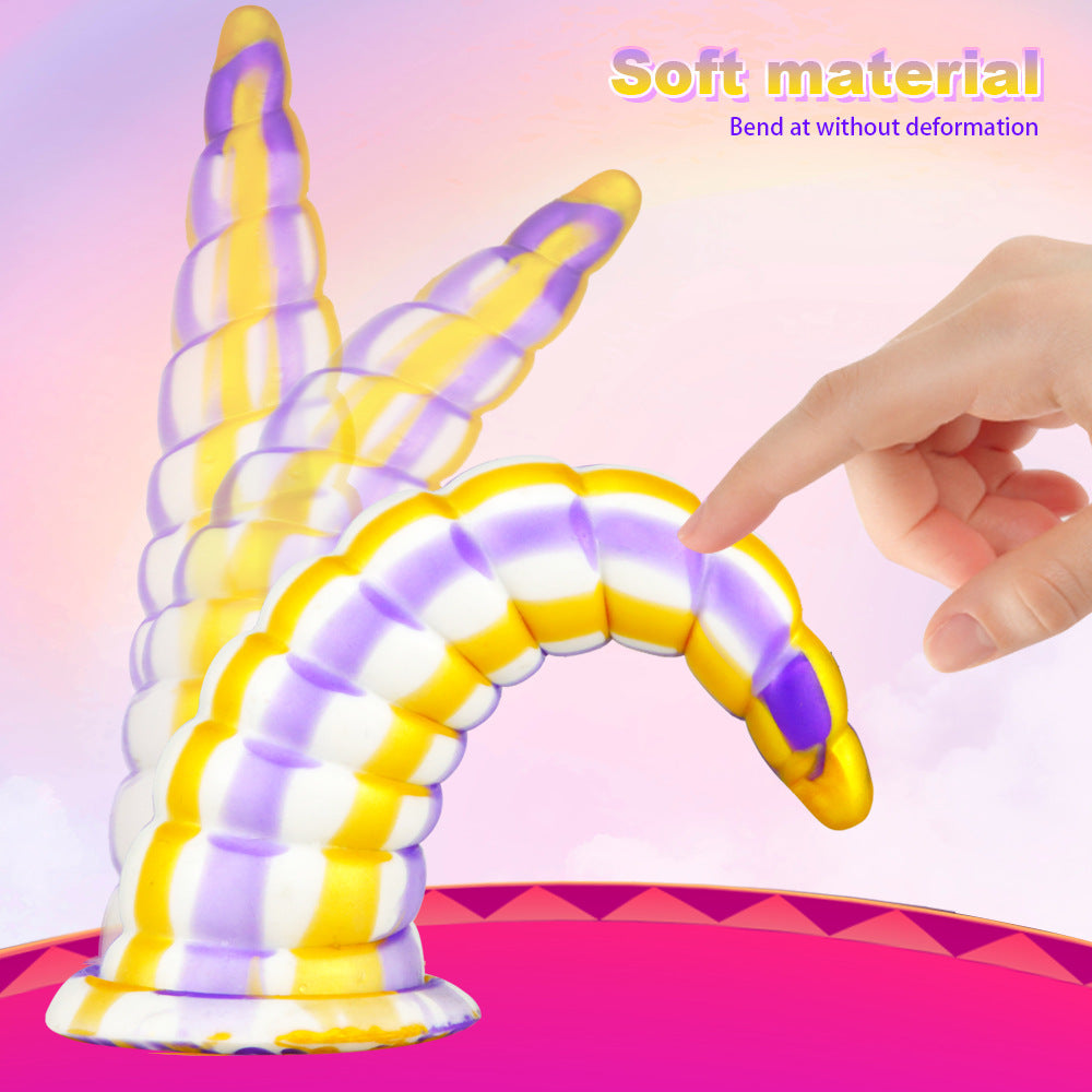 Pyramid Anal Dildo Butt Plug - Exotic Color-Mixing Silicone Vaginal Prostate Massager