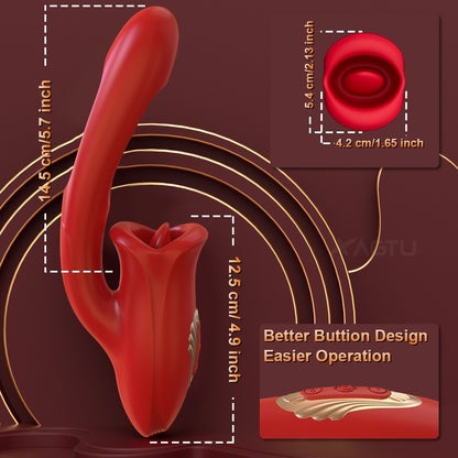 G Spot Vibrateur Clit Langue Oral Sex Toys - Double Fin Chatouillement Battement Femmes Vibrateur