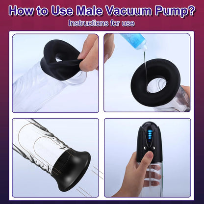 Electric Penis Pump Male Masturbator - Vaccum Sucking Pocket Pussy Sex Toy for Men