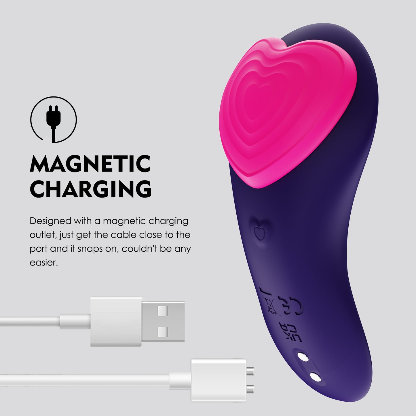 Vibromasseur de culotte télécommandé - Stimulateur de clitoris portable Heartring Magnetic Female Sex Toys