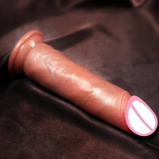 Realistic Anal Dildo Butt Plug - 8 inch Lifelike Sliding Skin Dildo Female Sex Toys
