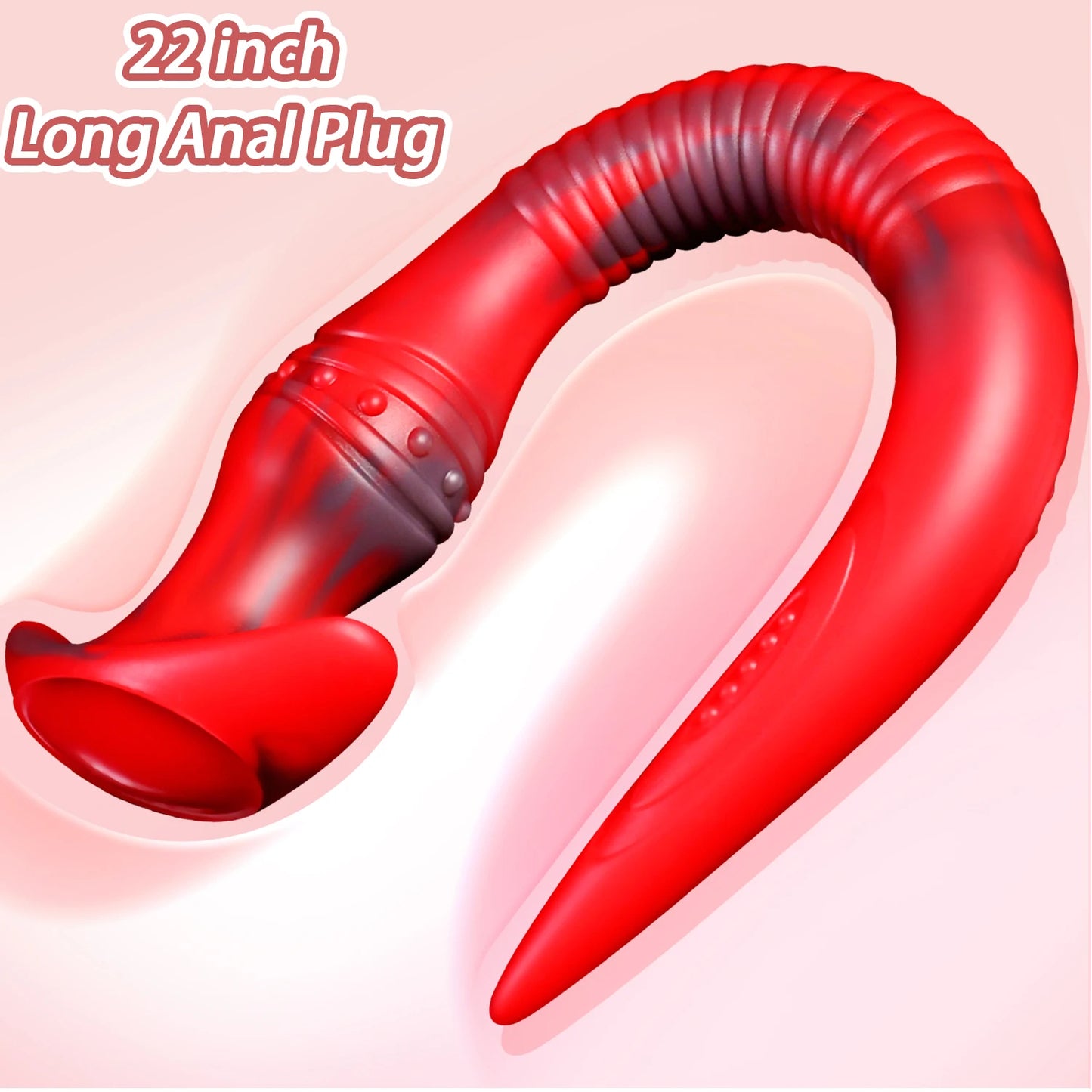 Plug anal à longue queue de 22 pouces - Gode anal en silicone pour hommes et femmes, jouets sexuels