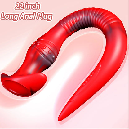 Plug anal à longue queue de 22 pouces - Gode anal en silicone pour hommes et femmes, jouets sexuels