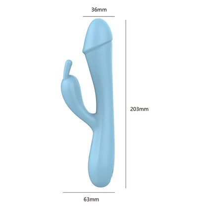 Rabbit Clit Clamps Anal Dildo G Spot Vibrator - Auto Heat Flapping Clitoral Sex Toys for Women