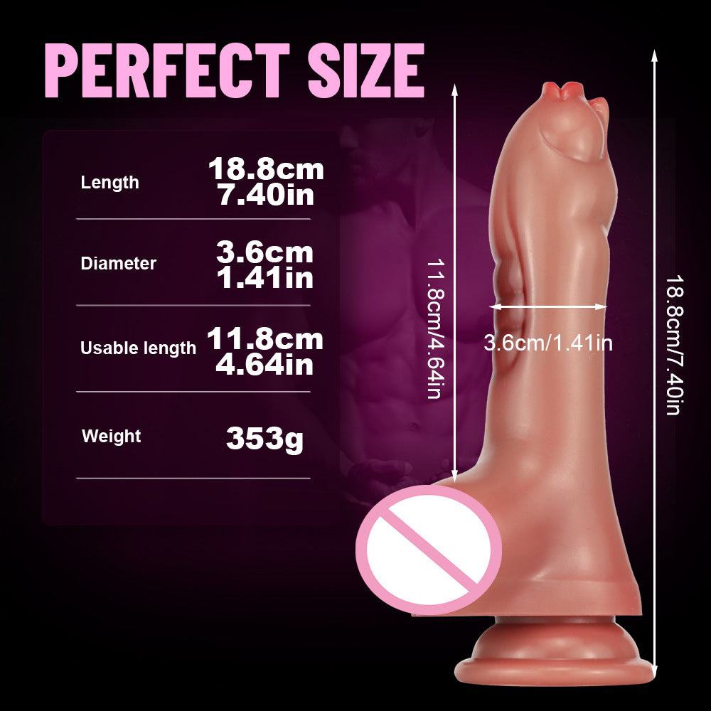 Fantasy Anal Dildo Butt Plug -  Exotic Realistic Mouth Glan Silicone Female Sex Toys