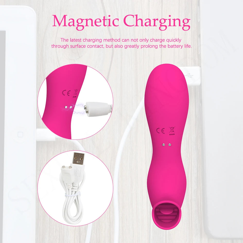 Sucking Vibrator - Tongue Licking Oral Sex Toys for Women Nipple Clamps Clitoral Stimulation