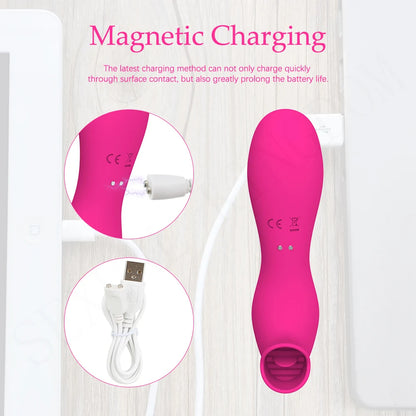 Sucking Vibrator - Tongue Licking Oral Sex Toys for Women Nipple Clamps Clitoral Stimulation
