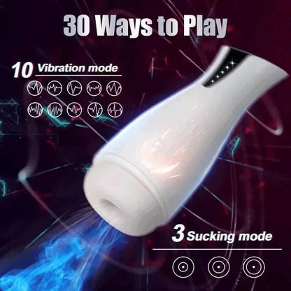 Oral Sucking Male Masturbator - Lifelike Vagina Voice Interactive Blowjob Sex Toys for Men
