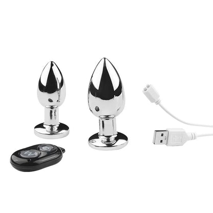Remote Control Metal Anal Dildo - Stainless Steel Vibrating Butt Plug Anal Toys