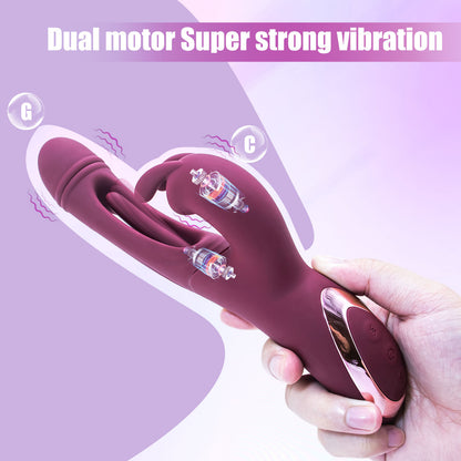 Rabbit Clitoral G Spot Vibrator - Vibrating Dildo Tickle Flapping Prostate Massager
