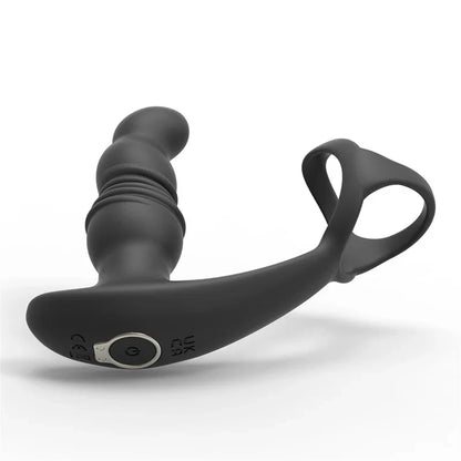 Remote Control Thrusting Dildo Male Sex Toys - Vibrating Cock Ring Prostate Massager