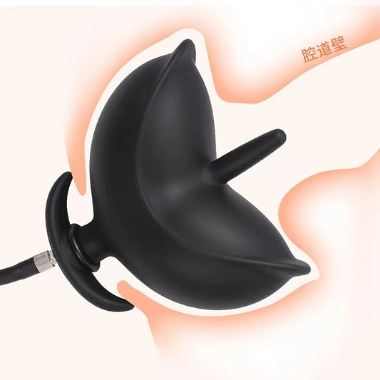 Plug anal gonflable en silicone souple - Dilatateur de plug anal à pompe à fleurs pour un plaisir accru
