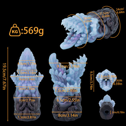 Abyss Mouth Pocket Pussy — Alien Creature Silicone Stroker with Bubble-Lipped Jaw, Beaded Tongue & Spiral Spiked Body