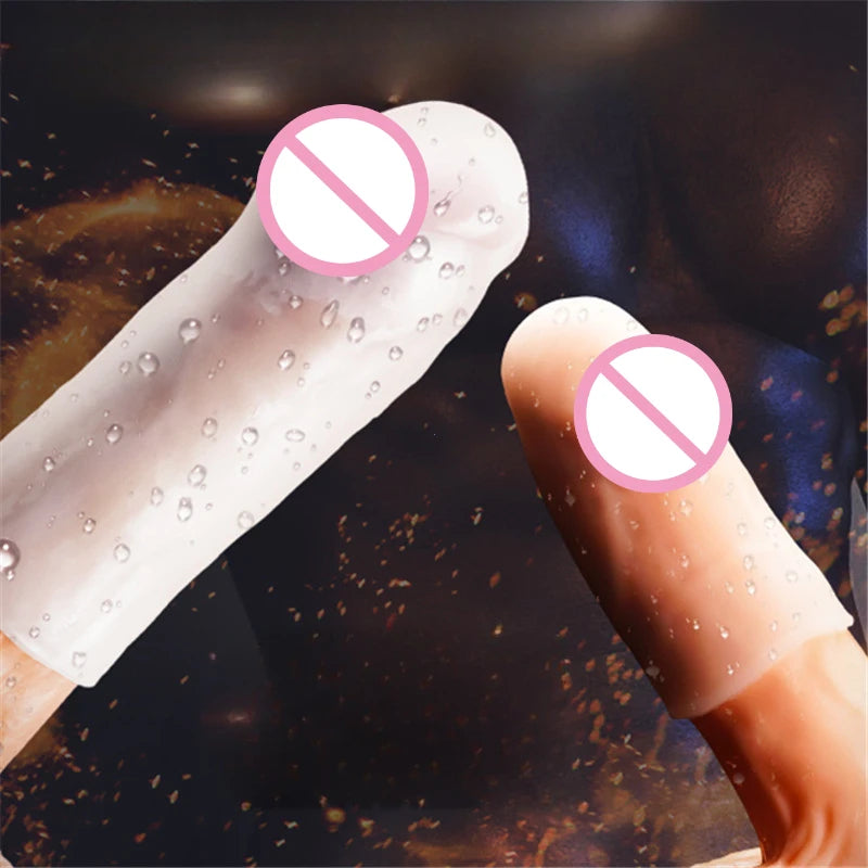 Jouet sexuel de préservatif à manchon en silicone pour hommes - Pussys de poche de massage de pénis extensible
