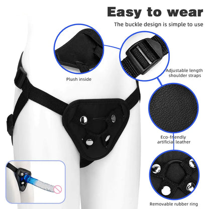 Strap On Dildo Couple Sex Toys - Harness Jelly Colorful Realistic Dildos for Lesbian