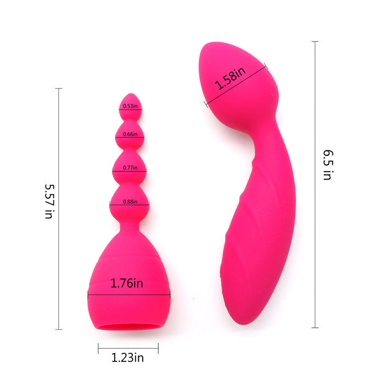 Doppelend-Analdildo G-Punkt-Vibrator – austauschbarer Klitoris-Stimulator, Analkugeln, Prostata-Massagegerät