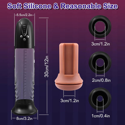 Electric Penis Pump Male Masturbator - Vaccum Sucking Pocket Pussy Sex Toy for Men