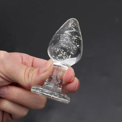 Leuchtender Analplug aus Glas – erotischer Schmuck, Analperlen, Buttplug