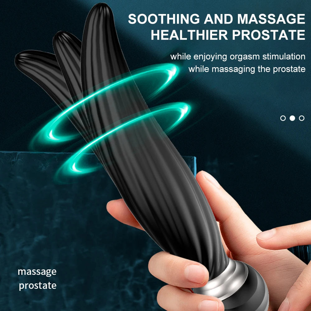 Fernbedienungs-Prostata-Massagegerät – 360°-Drehung, klemmender Buttplug, Analspielzeug