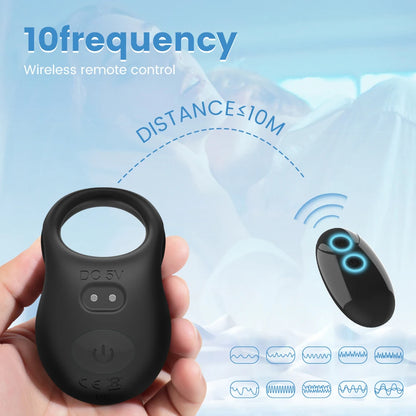 Vibrating Cock Ring Male Sex Toys - Remote Control Penis Delay Ejaculation Vibrator