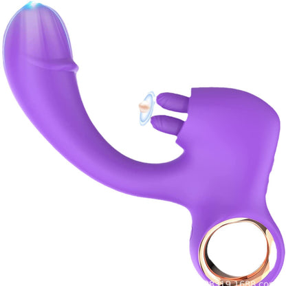 Rabbit Clit Clamps Anal Dildo G Spot Vibrator - Double End Anal Clitoral Stimulator Female Sex Toy