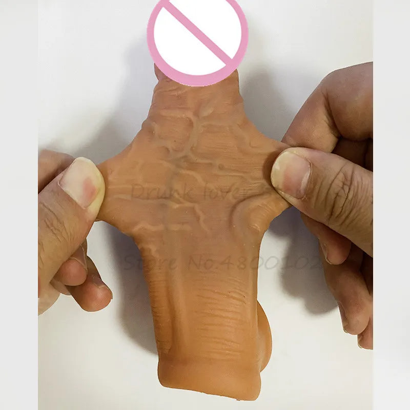 Realistischer Dildo, Penishülle, Penisvergrößerer für Männer – Riesiger, lebensechter Penisring, verzögert die Ejakulation
