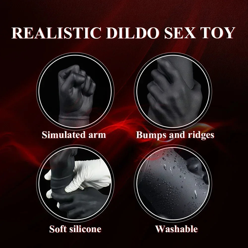 Huge Black Anal Dildo Butt Plug - Lifelike Fist Silicone Vaginal Anal Expander Sex Toy